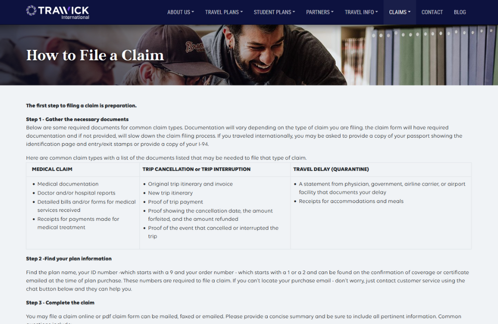 Filing a Claim with Trawick International Travel Insurance