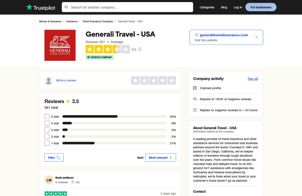 Other Online Reviews of Generali Travel Insurance