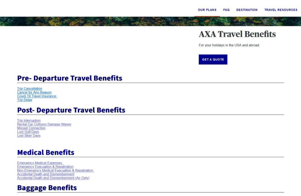 What's Not Covered by AXA Travel Insurance