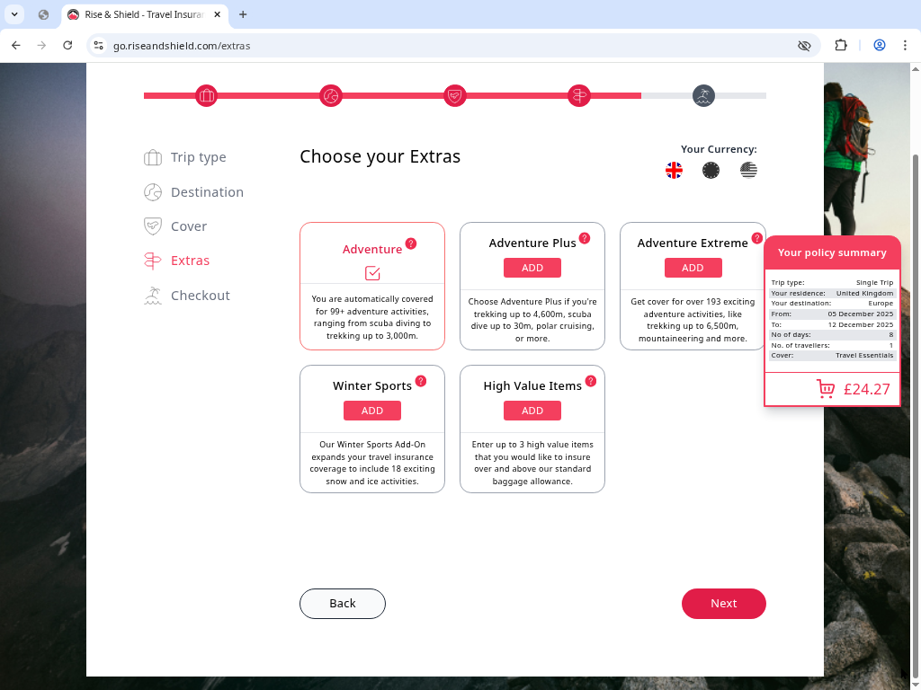 How to buy travel insurance online - step 4