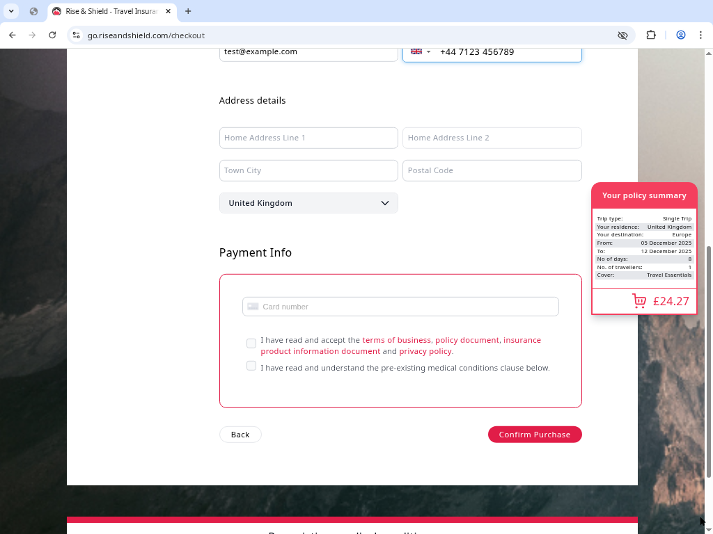 How to buy travel insurance online - step 5